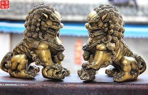 純銅獅子小擺件