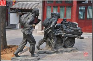 趕大車人物銅雕塑