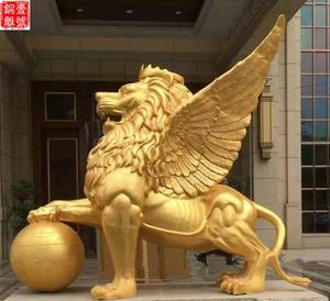 銅雕飛獅動物銅雕塑