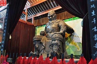 張飛門神銅像