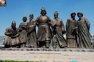 成吉思汗迎親銅雕