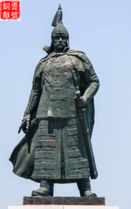 皇太極銅雕