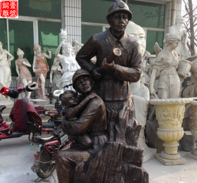 抗震救災(zāi)人物銅雕塑