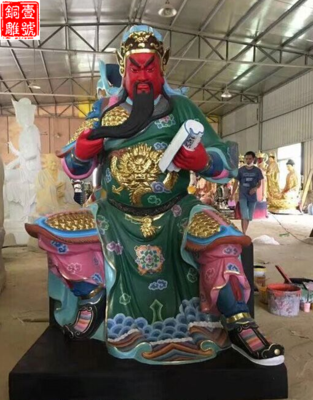 清代關(guān)公小銅像真品圖
