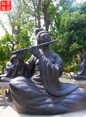 吹薩克斯人物銅雕廠家