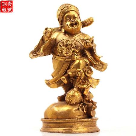 中国古代财神鎏金铜像
