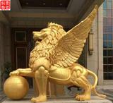 铜雕飞狮动物铜雕塑